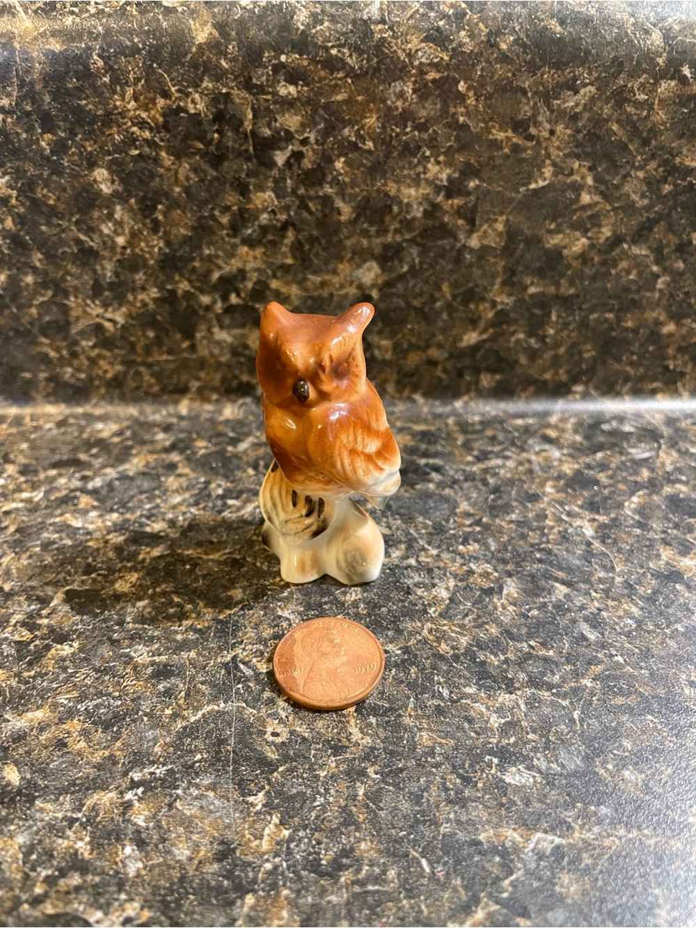 Vintage Ceramic Owl Mini Trinket for Small Pets Habitat Decor